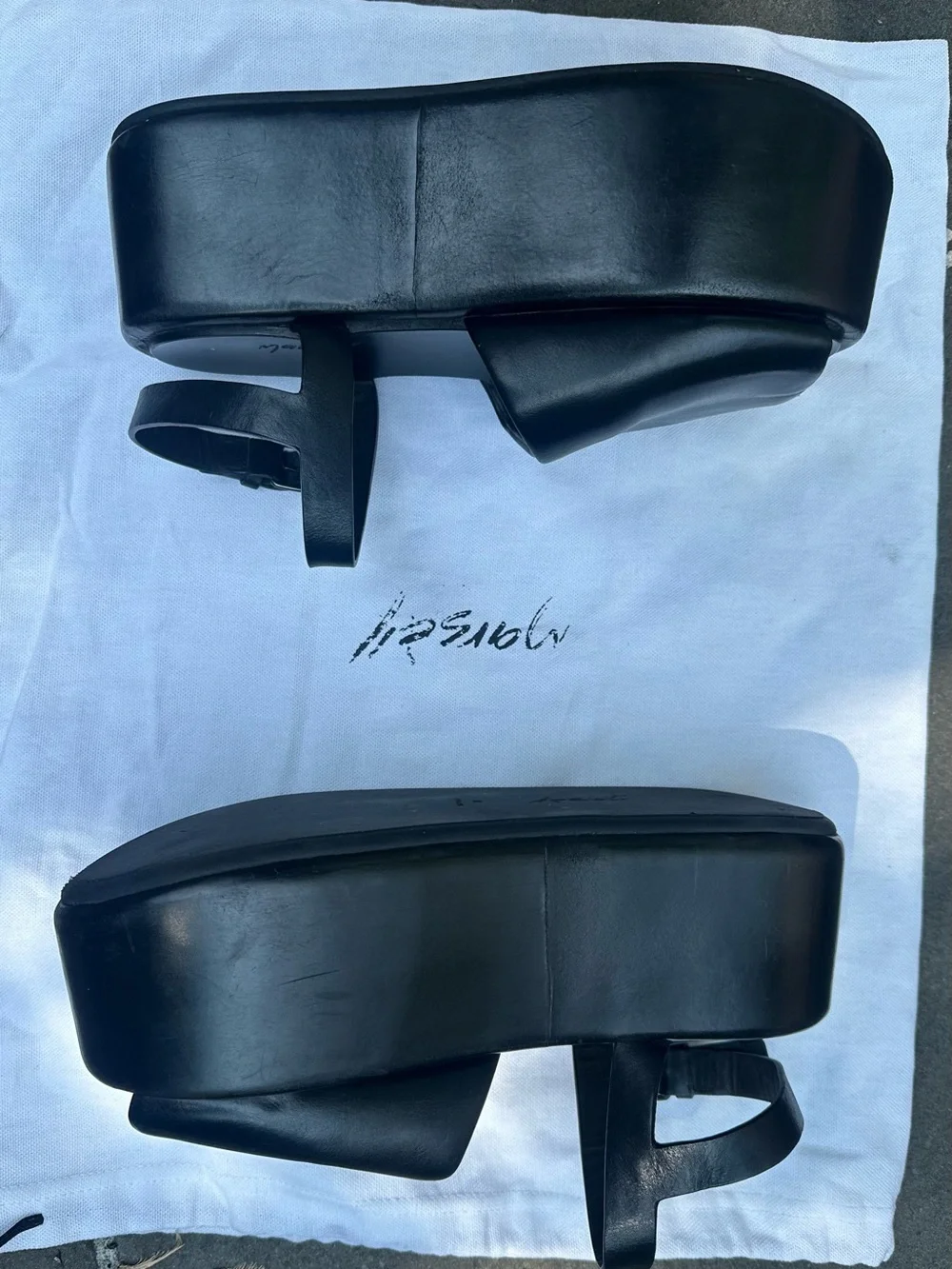 Marsell Black Leather Platform Sandals